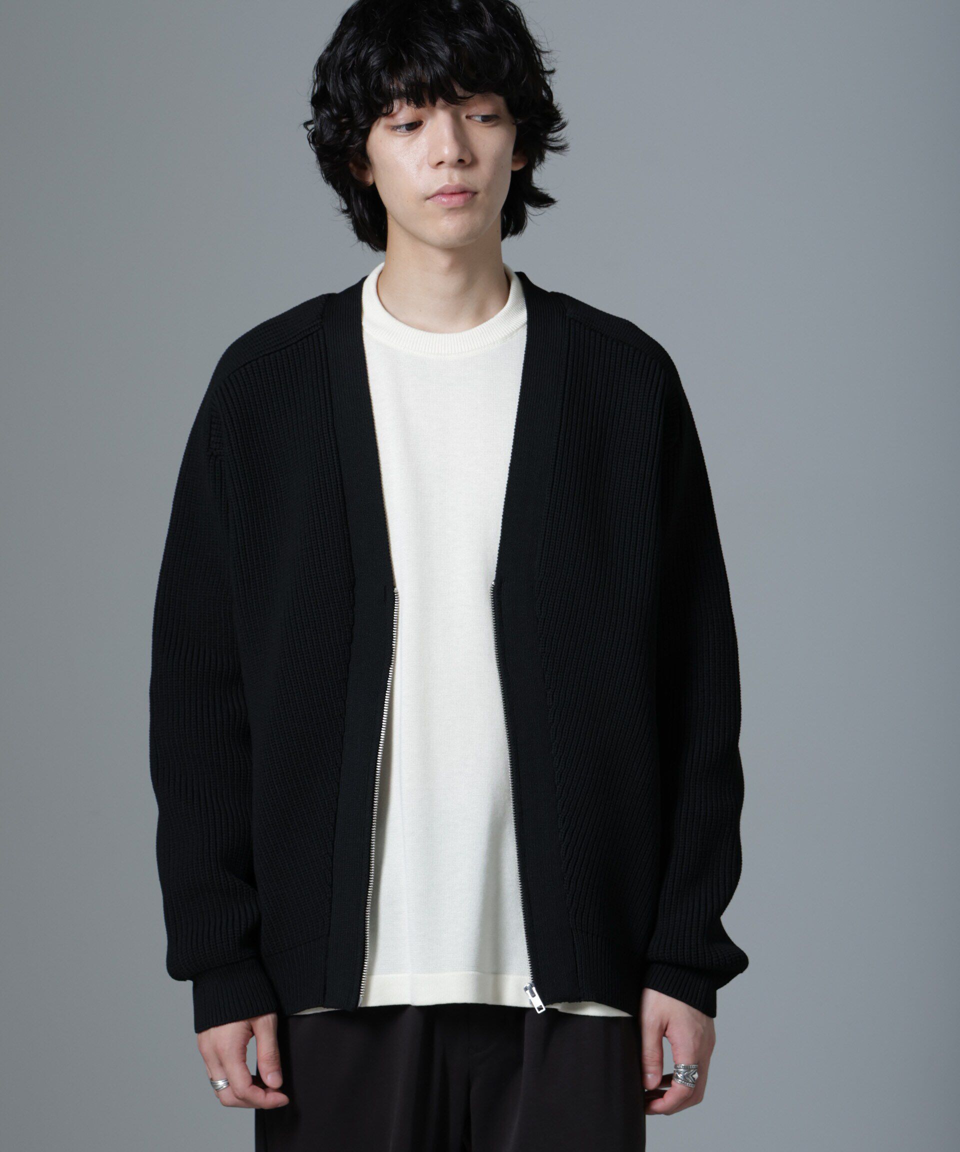 nano･universe「スポンディッシュZIPカーディガン」|ニット・セーター|