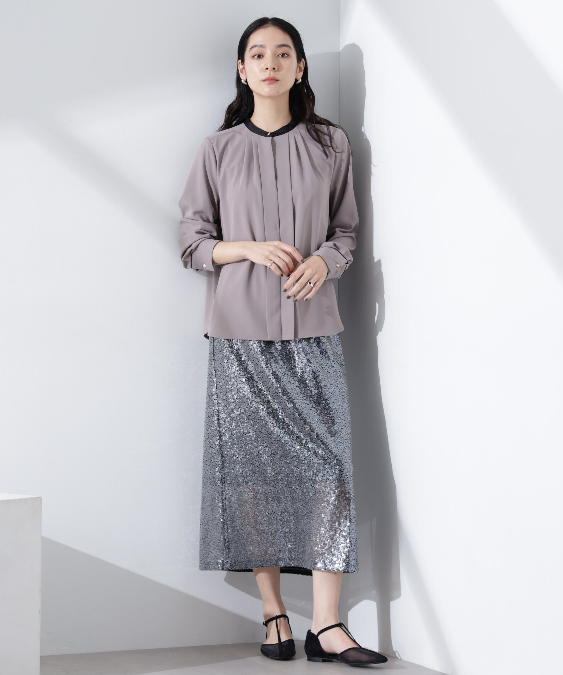 nano･universe「スタンドバイカラータックブラウス」|シャツ・ブラウス|