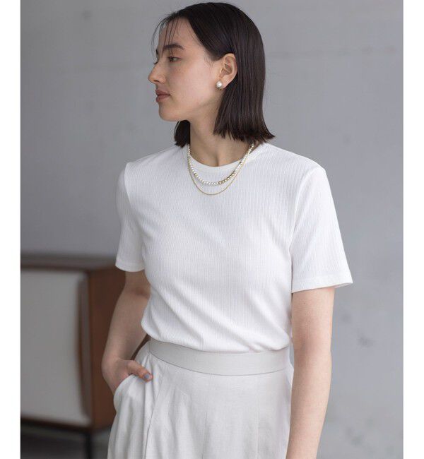組曲「ベーシックリブ Tシャツ」|Tシャツ・カットソー|アイボリー系