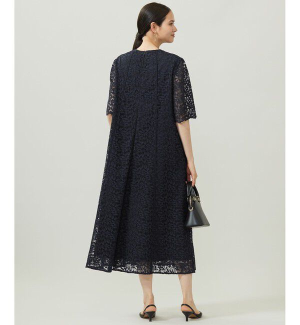 自由区「【洗える】フラワーリーフコードレース ワンピース」|ワンピース|