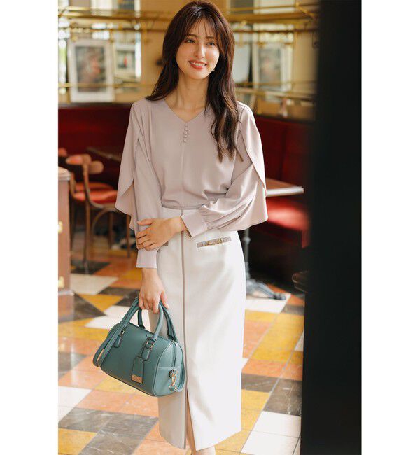 ANY SIS「【全方位 好印象】フェミニンブラウス&times;ビットタイトスカート セット」|スーツ|