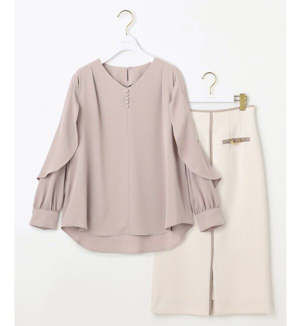 ANY SIS「【全方位 好印象】フェミニンブラウス&times;ビットタイトスカート セット」|スーツ|