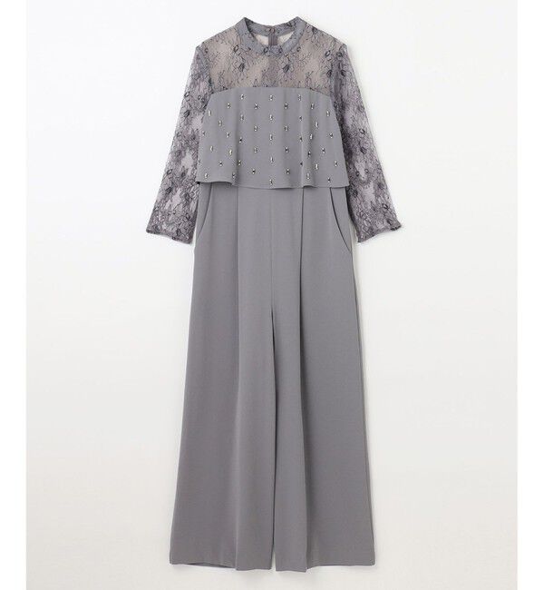 Diagram「刺繍ワイドサロペット」|オールインワン|グレー