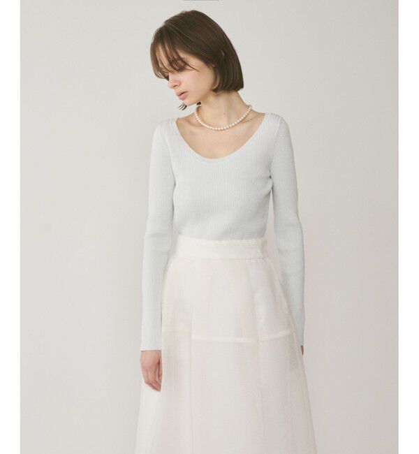  「ハイゲージラメニットトップ」|ニット・セーター|ホワイト