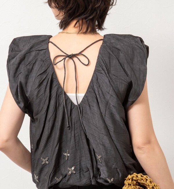 NOLLEY'S sophi「【MARILYN MOON/マリリーンムーン】beads motif taffeta balloon blouse」|シャツ・ブラウス|