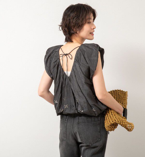 NOLLEY'S sophi「【MARILYN MOON/マリリーンムーン】beads motif taffeta balloon blouse」|シャツ・ブラウス|