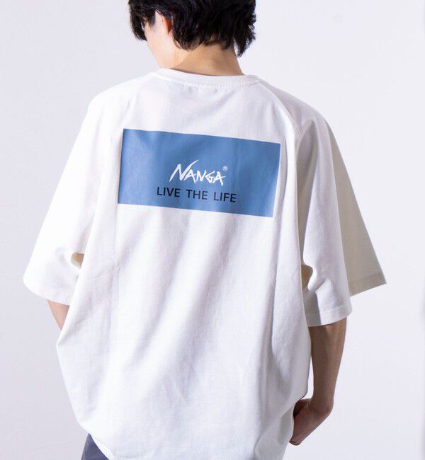 GLOSTER「【NANGA&times;GLOSTER】別注 ボックスロゴ バックプリント ラグランTシャツ」|Tシャツ・カットソー|ホワイト系その他