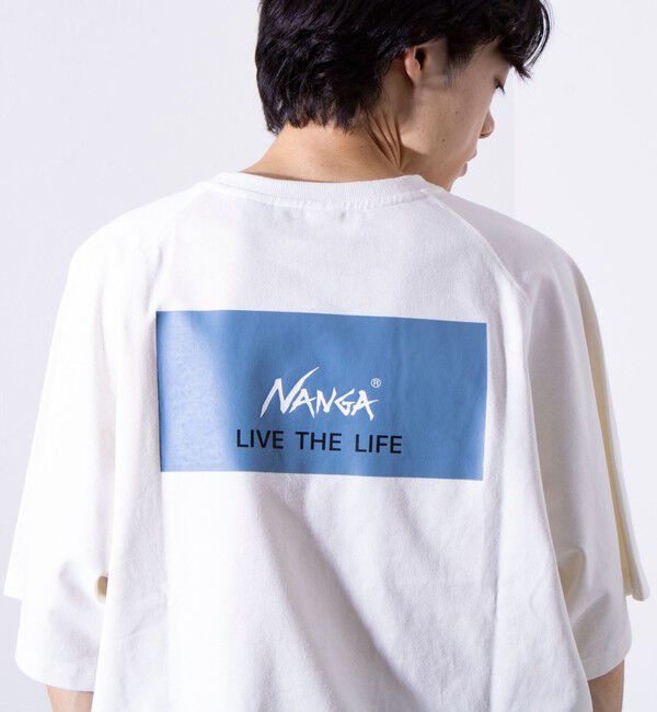 GLOSTER「【NANGA&times;GLOSTER】別注 ボックスロゴ バックプリント ラグランTシャツ」|Tシャツ・カットソー|