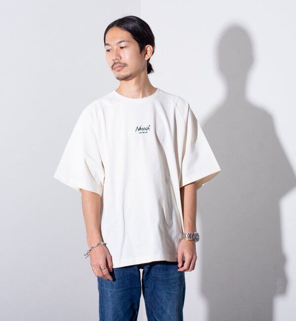 GLOSTER「【NANGA&times;GLOSTER】別注 ボックスロゴ バックプリント ラグランTシャツ」|Tシャツ・カットソー|