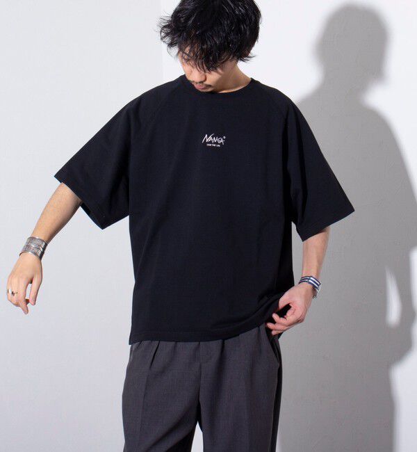 GLOSTER「【NANGA&times;GLOSTER】別注 ボックスロゴ バックプリント ラグランTシャツ」|Tシャツ・カットソー|