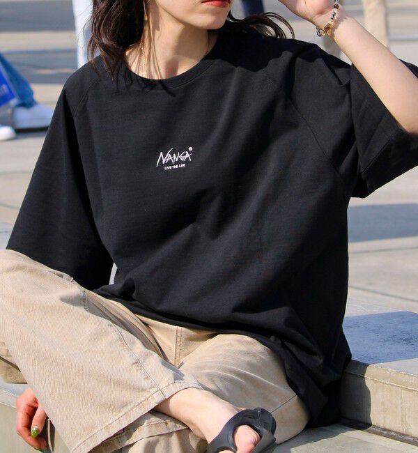 GLOSTER「【NANGA&times;GLOSTER】別注 ボックスロゴ バックプリント ラグランTシャツ」|Tシャツ・カットソー|