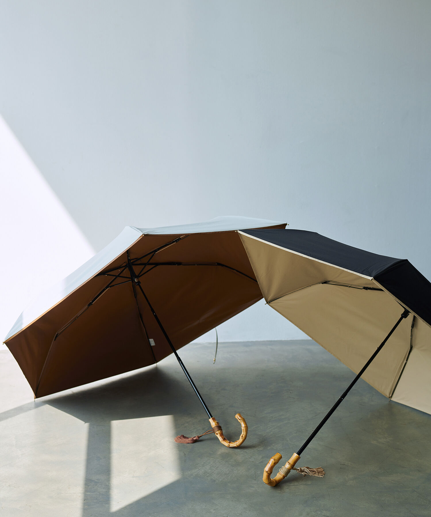 ROPE「バイカラーコンパクトパラソル（折りたたみ傘/日傘）【晴雨兼用/UVカット】【完全遮光生地】」|傘|