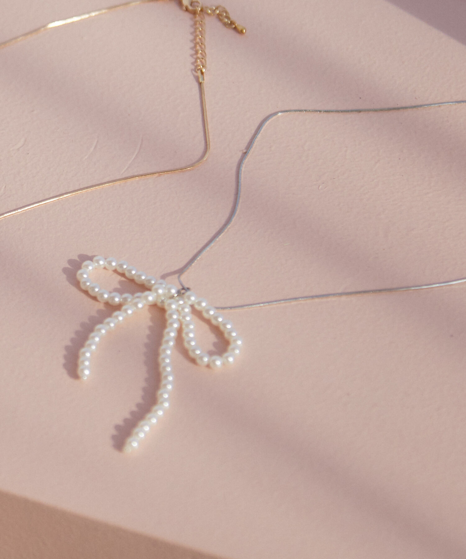 VIS「パールリボントップネックレス」|ネックレス|シルバー(93)