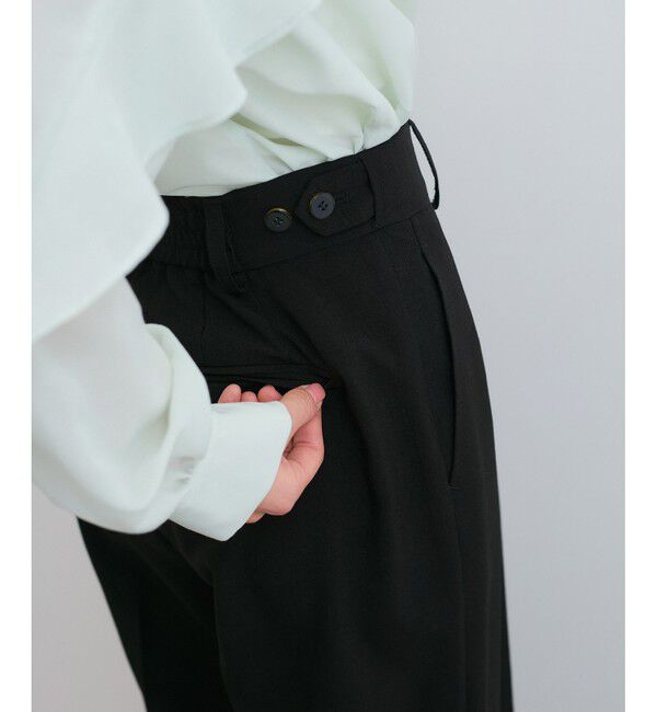 VIS「【美easy】ワンタックワイドスラックスパンツ【接触冷感/洗える】」|スラックス|