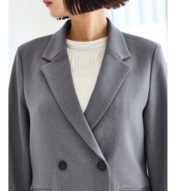 美easy】ウーリッシュダブルブレストテーラードジャケット