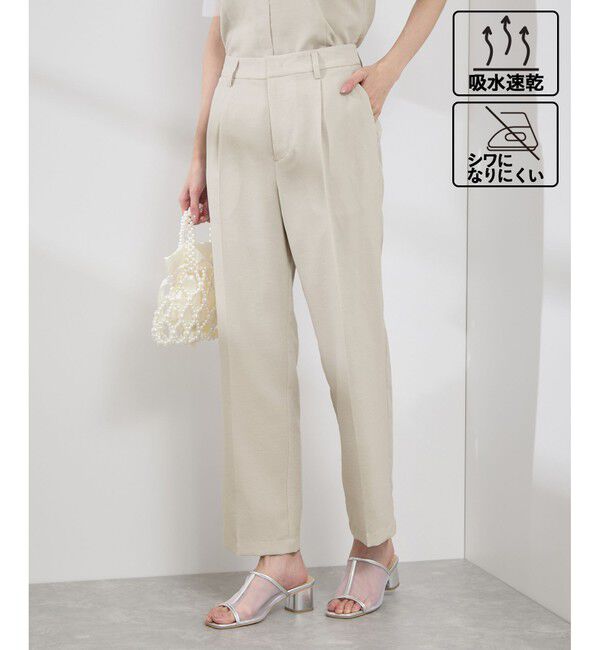 Rope&rsquo;Picnic「【吸水速乾・防シワ】エフォートレスリラックススティックパンツ/通勤・セットアップ対応」|チノ|ベージュ(27)