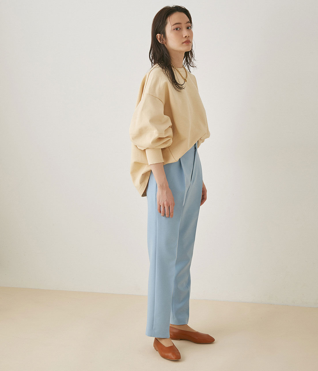 ADAM ET ROPE'「＜洗える＞スリムスラックス」|スラックス|