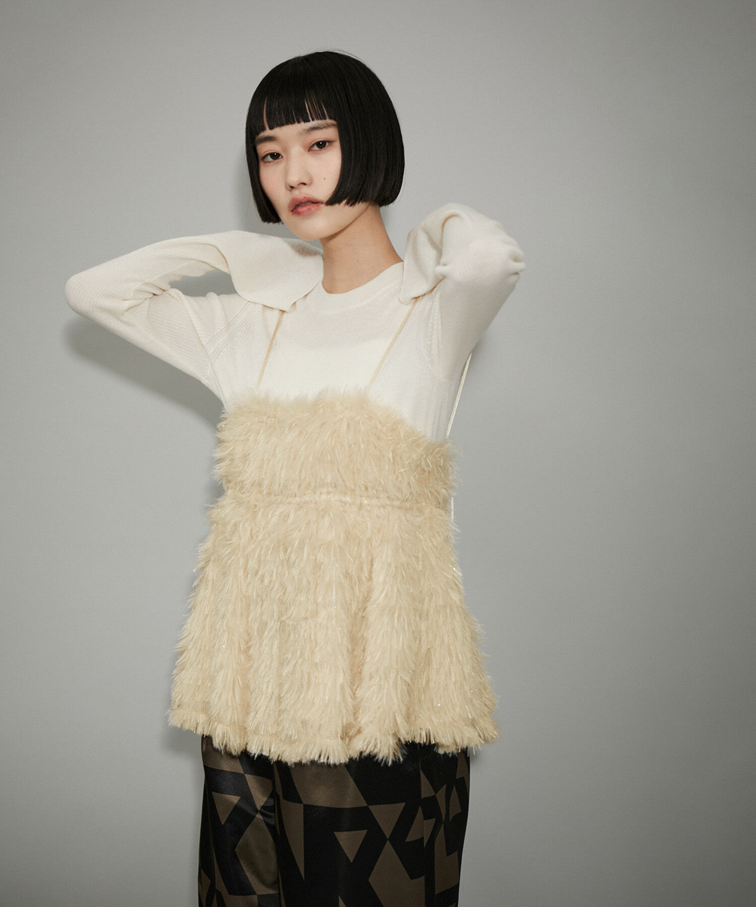 ADAM ET ROPE'「【WEB限定】フェザーライクキャミソール」|キャミソール|クリーム(83)