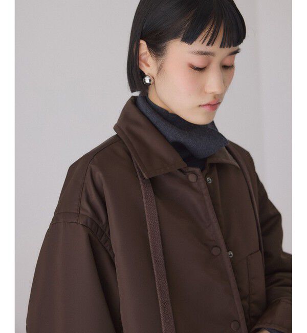 サステナブル】ボンバーツイルパデットシャツブルゾン/撥水（ADAM ET