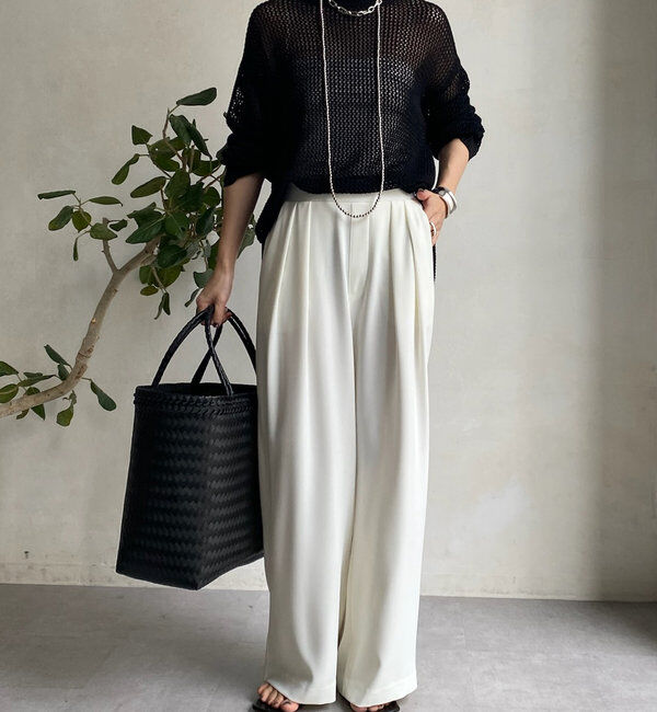  「【累計販売数3万枚突破/22色４サイズ展開！】タックワイドパンツ」|チノ|