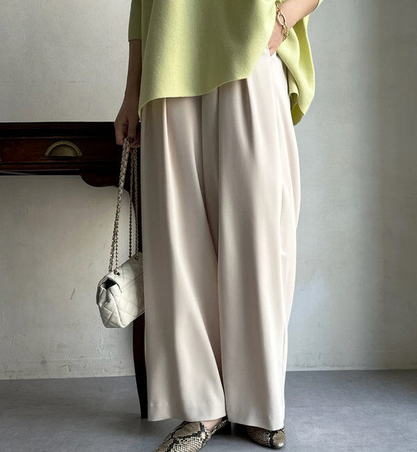  「【累計販売数3万枚突破/22色４サイズ展開！】タックワイドパンツ」|チノ|