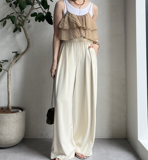  「【累計販売数3万枚突破/22色４サイズ展開！】タックワイドパンツ」|チノ|