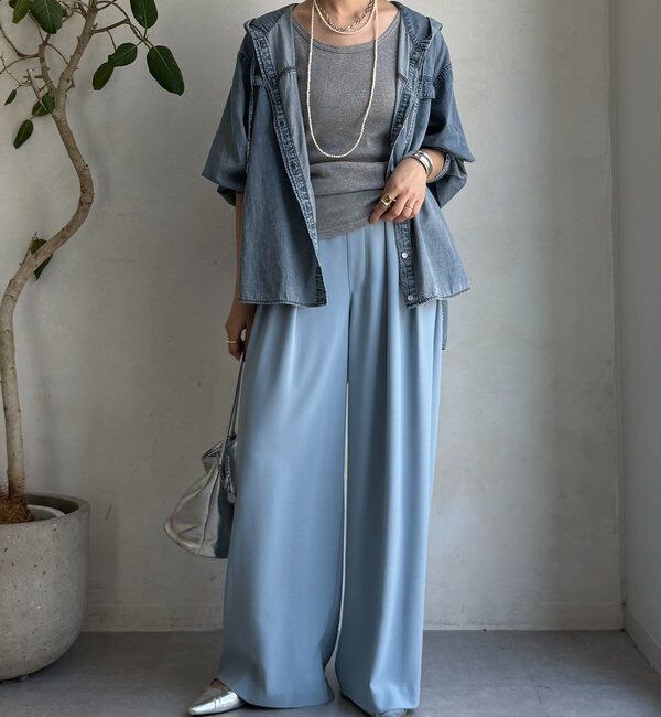  「【累計販売数3万枚突破/22色４サイズ展開！】タックワイドパンツ」|チノ|