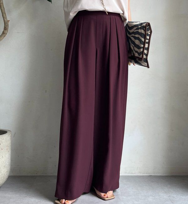  「【累計販売数3万枚突破/22色４サイズ展開！】タックワイドパンツ」|チノ|