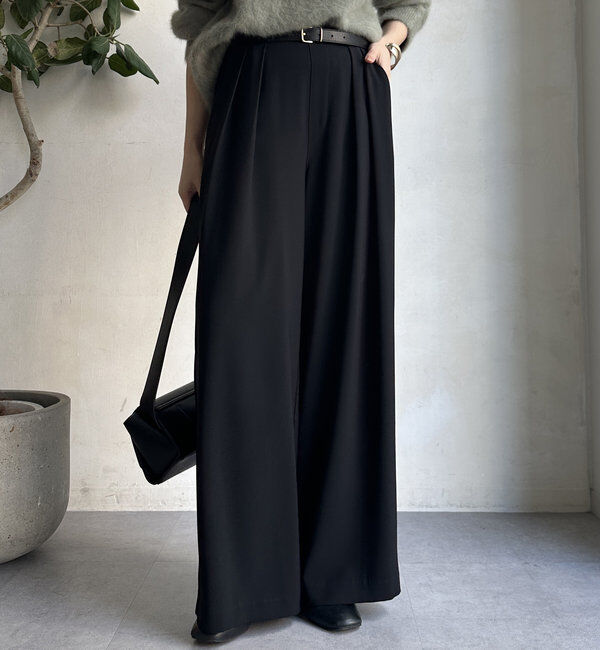  「【累計販売数3万枚突破/22色４サイズ展開！】タックワイドパンツ」|チノ|