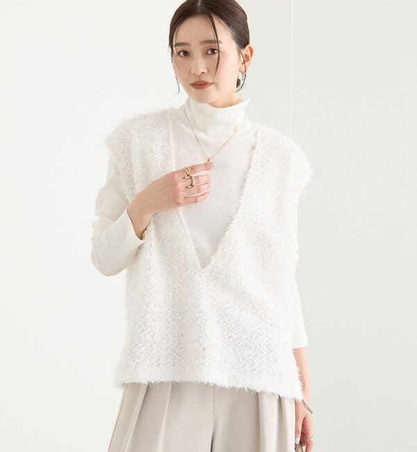  「予約【新色追加/着映え】フェザーチュールベスト」|ベスト・ジレ|