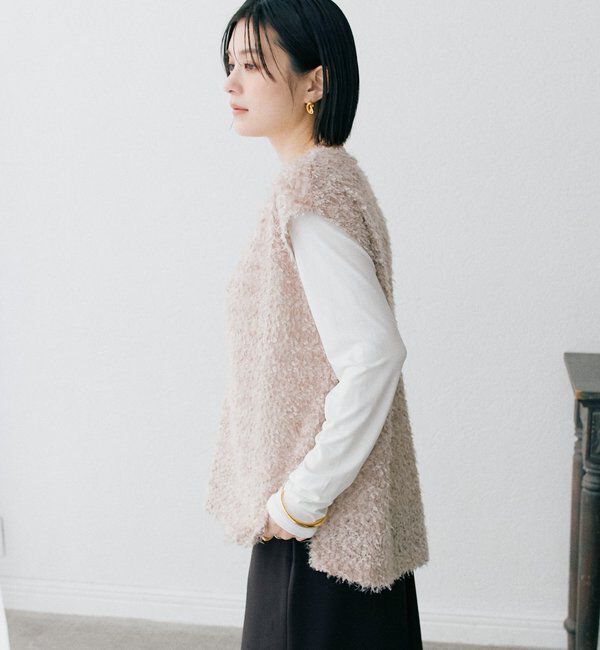  「予約【新色追加/着映え】フェザーチュールベスト」|ベスト・ジレ|