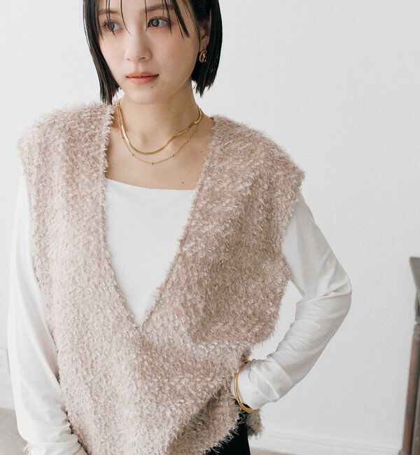  「予約【新色追加/着映え】フェザーチュールベスト」|ベスト・ジレ|