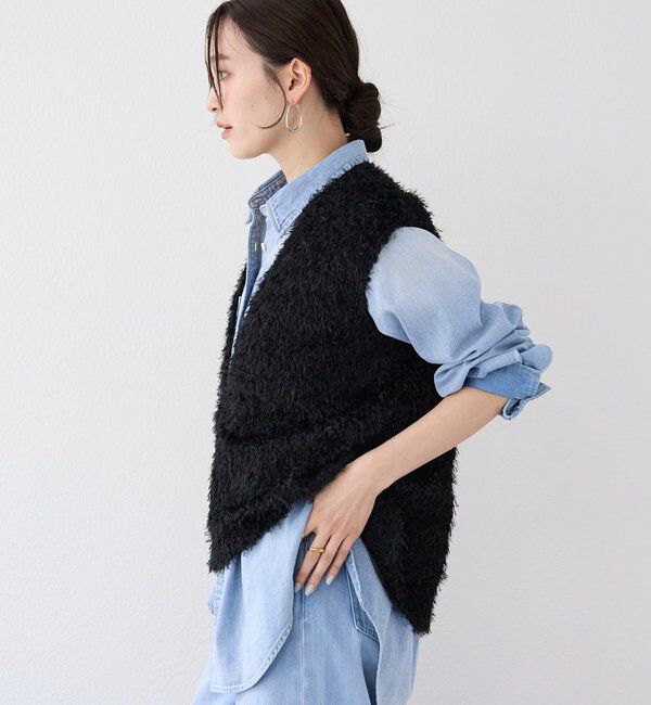  「予約【新色追加/着映え】フェザーチュールベスト」|ベスト・ジレ|