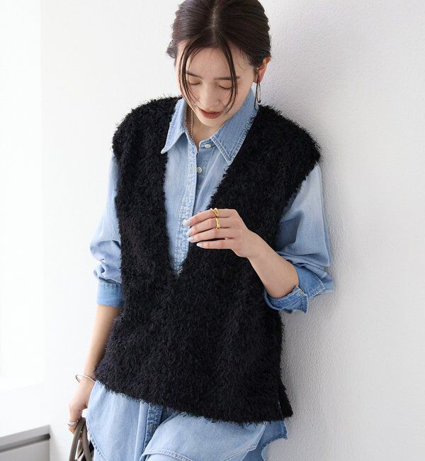  「予約【新色追加/着映え】フェザーチュールベスト」|ベスト・ジレ|