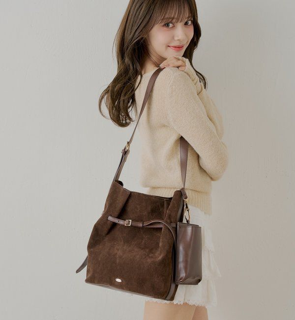  「スマホポーチ付きベルトデザインショルダーバッグ」|ショルダー・メッセンジャー|