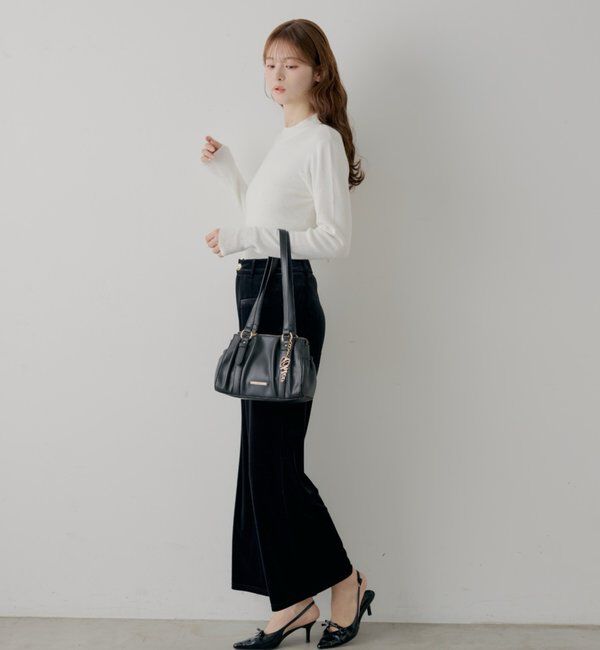  「【SALON by Chico】ラインストーンバック開きリボンニット」|ニット・セーター|