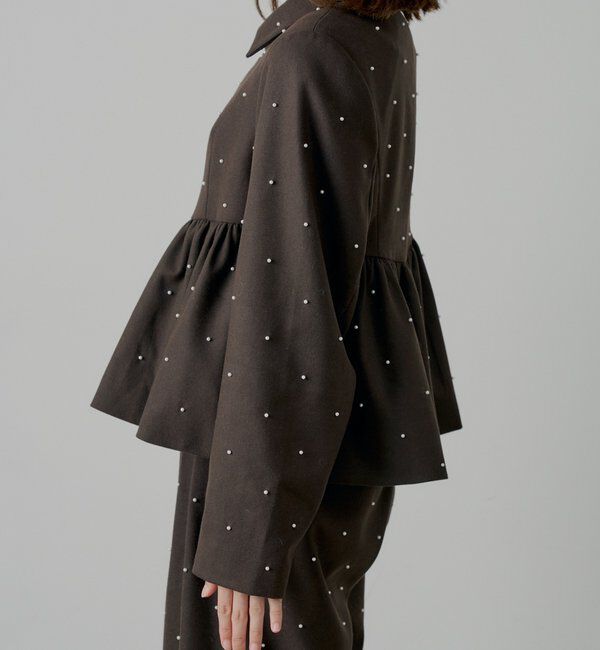  「【SALON by Chico/セットアップ対応】パールペプラムジップジャケット」|その他|