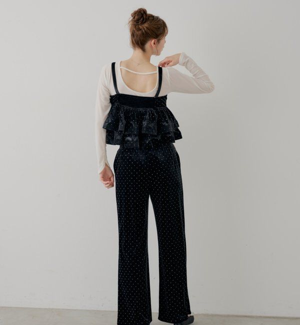  「【SALON by Chico/セットアップ対応】ベロア刺繍ラッフルビスチェ」|シャツ・ブラウス|