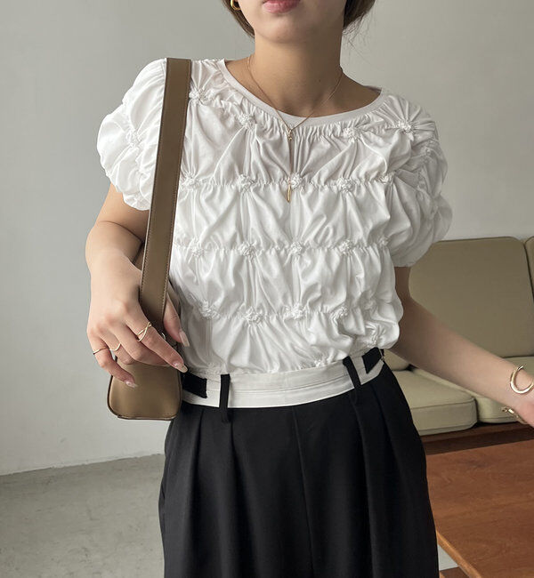  「【新色追加/全骨格◎】シャーリングホイップTシャツ」|Tシャツ・カットソー|