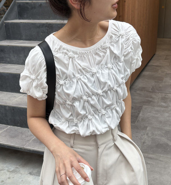  「【新色追加/全骨格◎】シャーリングホイップTシャツ」|Tシャツ・カットソー|