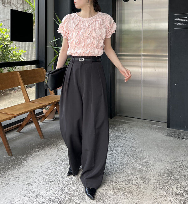  「【新色追加/全骨格◎】シャーリングホイップTシャツ」|Tシャツ・カットソー|