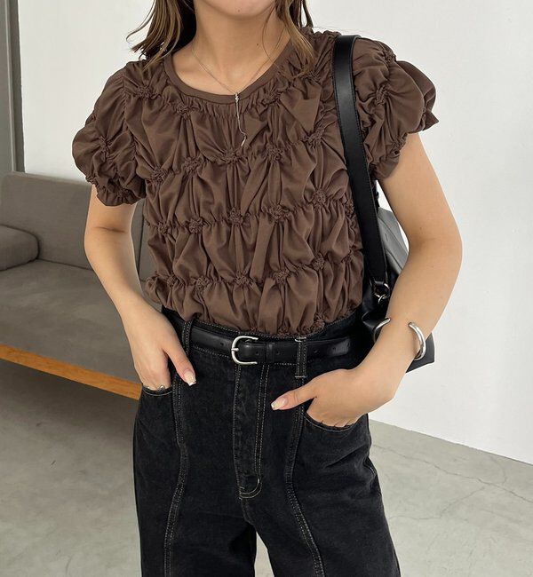  「【新色追加/全骨格◎】シャーリングホイップTシャツ」|Tシャツ・カットソー|