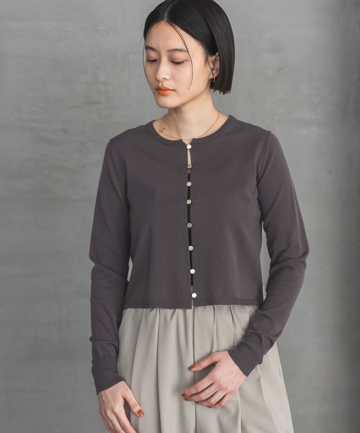 A part by 「アセテートニットカーディガン」|カーディガン|