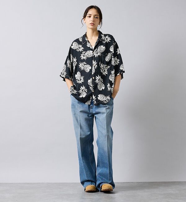 ABAHOUSE「【REMI RELIEF / レミ レリーフ】パイナップル柄アロハシャツ/ユニセ」|シャツ・ブラウス|