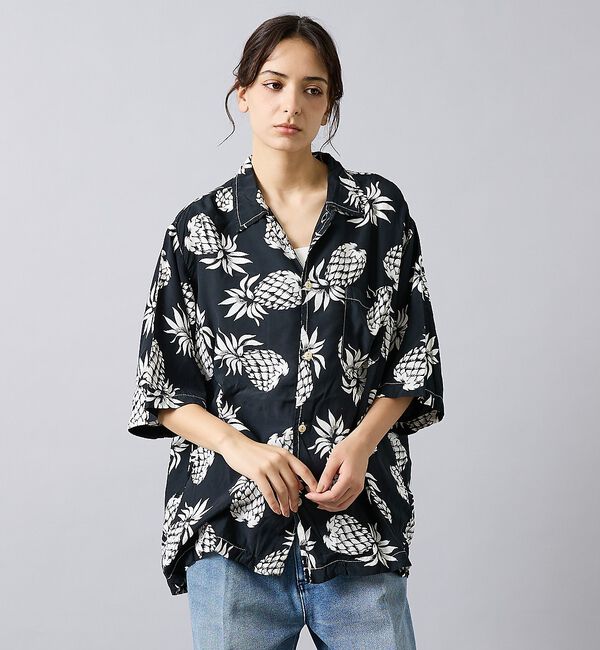 ABAHOUSE「【REMI RELIEF / レミ レリーフ】パイナップル柄アロハシャツ/ユニセ」|シャツ・ブラウス|
