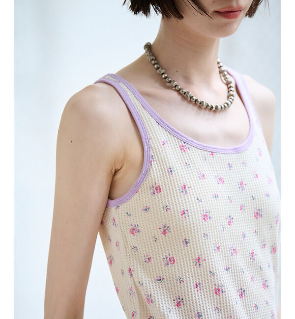 Rouge vif「【JEMORGAN / ジェーイーモーガン】クレリックタンクトップ/花柄/カップ」|キャミソール|