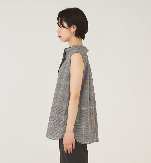 qualite「スタンド2wayチュニックブラウス」|シャツ・ブラウス|