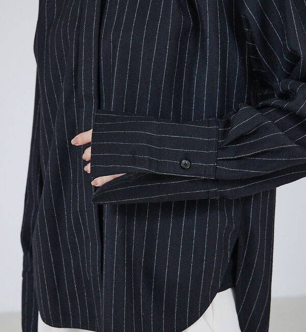 qualite「【セットアップ対応】ウールサキソニーWカフスシャツ」|シャツ・ブラウス|