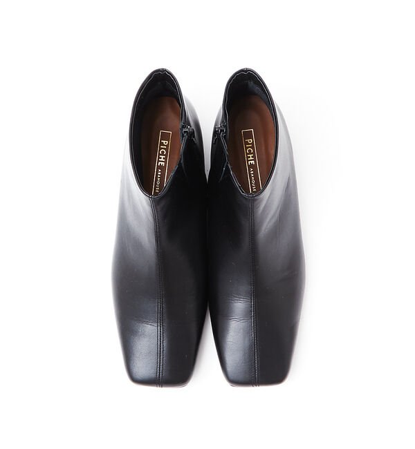 AU BANNISTER「【最高ブーツ/パリ】ローヒールスクエアトゥブーツ」|ショートブーツ|