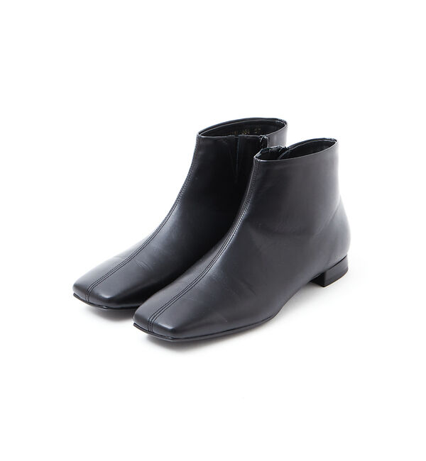 AU BANNISTER「【最高ブーツ/パリ】ローヒールスクエアトゥブーツ」|ショートブーツ|